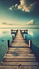 Fototapeta premium pier at sunset