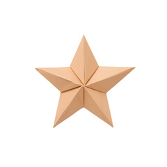 Obraz premium Origami Star in Beige Color Isolated on White Background