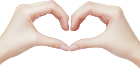 Two hands forming heart shape, symbolizing love and connection