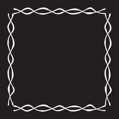 Doodle hand drawn trendy frame with  swirls . Minimalist  art. Modern squiggly border for holiday poster, wedding invitations, birthday card. EPS 10 / AI