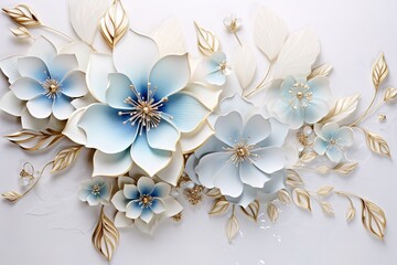 Abstract artistic background, flowers, branches, gold, and canvas painting. Brush. Oil painting, modern art, ink, alcohol can be used for wall decoration, wallpaper, murals, carpets,
