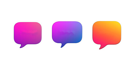 Colorful Gradient Speech Bubbles Communication Chat Dialogue Messaging UI UX Design Elements
