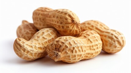A sweet and crunchy peanut, isolated on a white background