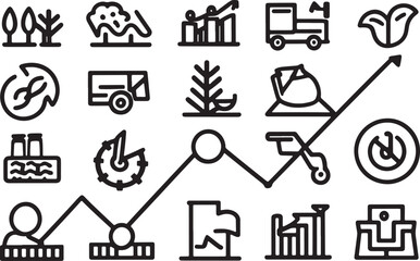 Fototapeta premium economy growth chart sign symbol illustration