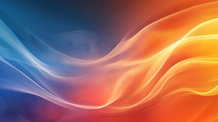 Obraz premium Abstract Blue and Orange Wave Design