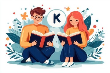 Reading together engaging young minds cozy home illustration warm ambiance eye-level perspective connection concept