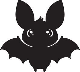A cute kawaii bat silhouette vector and illustration design.