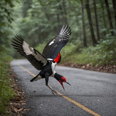 Animal. ave. Muscovy Duck standing on dry land.