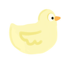 Baby duck, chick, bird in doodle or cartoon style