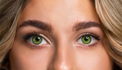 Fototapeta premium detail of beautiful green eyes, AI generated