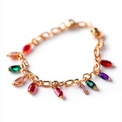Fototapeta premium Colorful bracelet with decorative gems and elegant design.