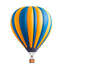 Naklejka premium Orange and Blue Hot Air Balloon Isolated on White
