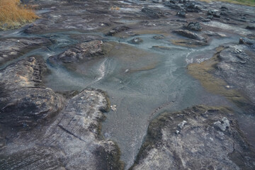 Rock surfaces created by the movement of the Earth's crust