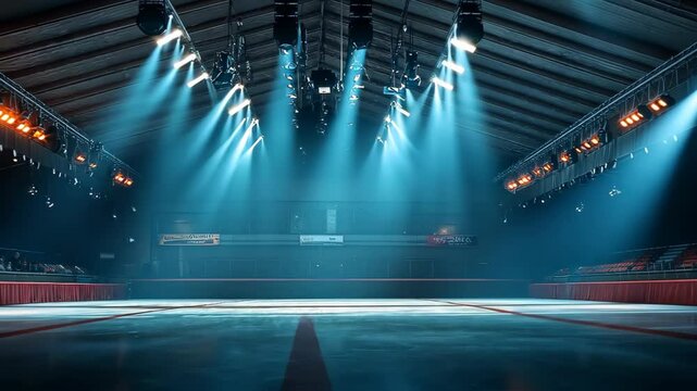 Indoor Ice Rink Arena Bright Lights Competition Performance