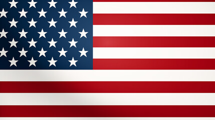 Fototapeta premium The full flat flag of the United States, a flat style illustration on a white background.j