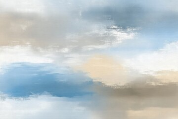 Obraz premium Soft Pastel Acrylic Textures in Gray, Beige, Brown, and Blue for Contemporary Artistic Landscape in -Painted Abstract Style