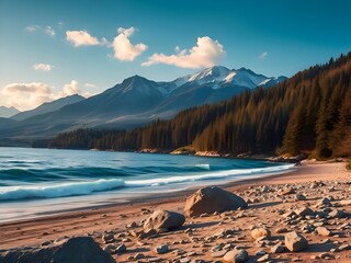 beach evening time view 