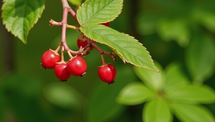 Fototapeta premium Detailed outline illustration showcases Bilberry branch adorned with berries and leaves