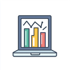 business graph with laptop
