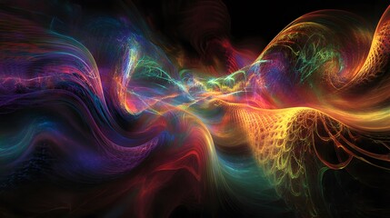Obraz premium Abstract Colorful Swirling Energy Waves of Light