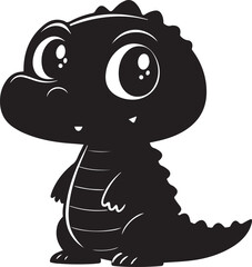 A cute kawaii crocodile silhouette vector and illustration design