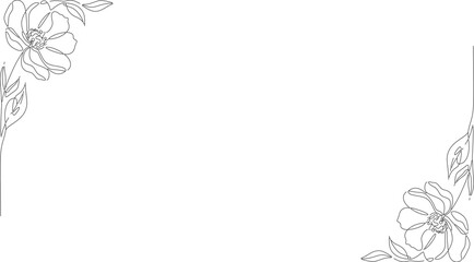 Naklejka premium minimalist line art for frame floral theme 