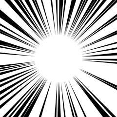 Obraz premium Japanese manga material: Concentrated line Thin type with thick line Horizontal oval space