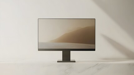 Modern Desktop Computer Displaying Desert Landscape