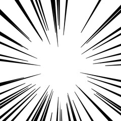 Obraz premium Japanese manga material: Concentrated line Thin type with thick line Horizontal oval space