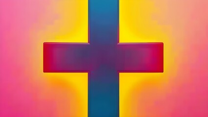 Obraz premium cross on red background.