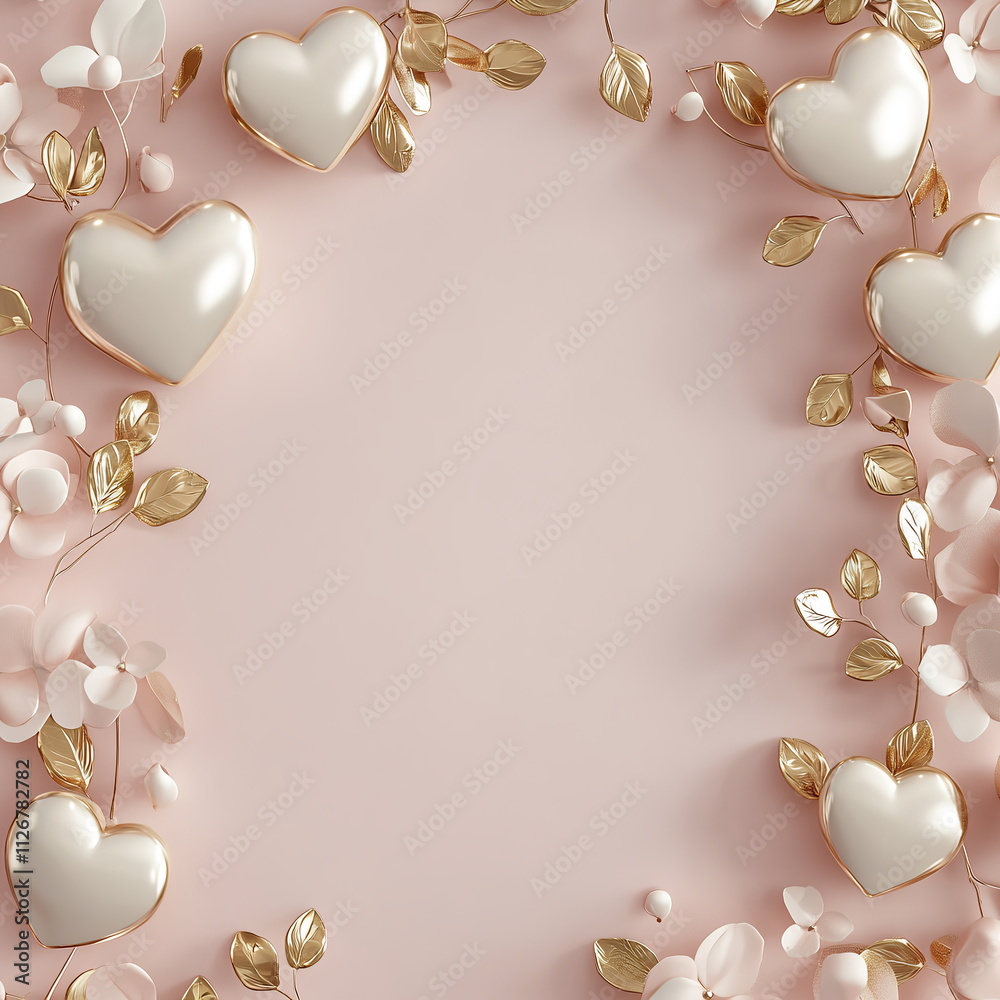 Fototapete romantic valentine's day square post greeting banner background with empty copy space with light blu