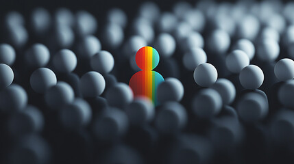 a lot of red and white people illustration with network leadership sign