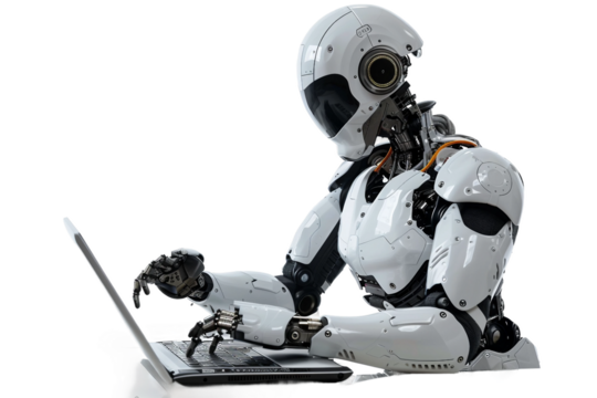 The Rise of Robots Taking Over Jobs: Transforming Industries and Job Markets Isolated on Transparent Background