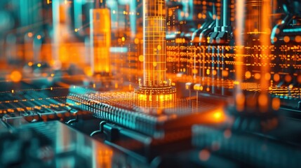 Obraz premium A closeup of a heat map showing temperature variations in a factory utilizing AI and ML to monitor and regulate manufacturing processes for maximum efficiency.