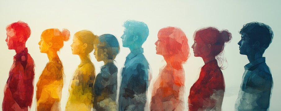 Artistic Rendering of Individuals Forming Dynamic Communication Patterns, Showcasing Development Through Social Skills Training A Watercolor Depiction of Enhanced Interpersonal Connections - Powered by Adobe