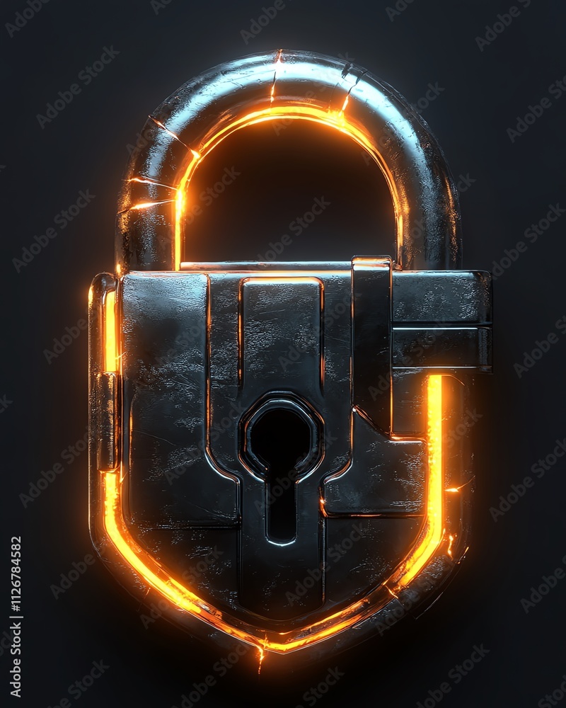Poster lock symbolizing protection and security