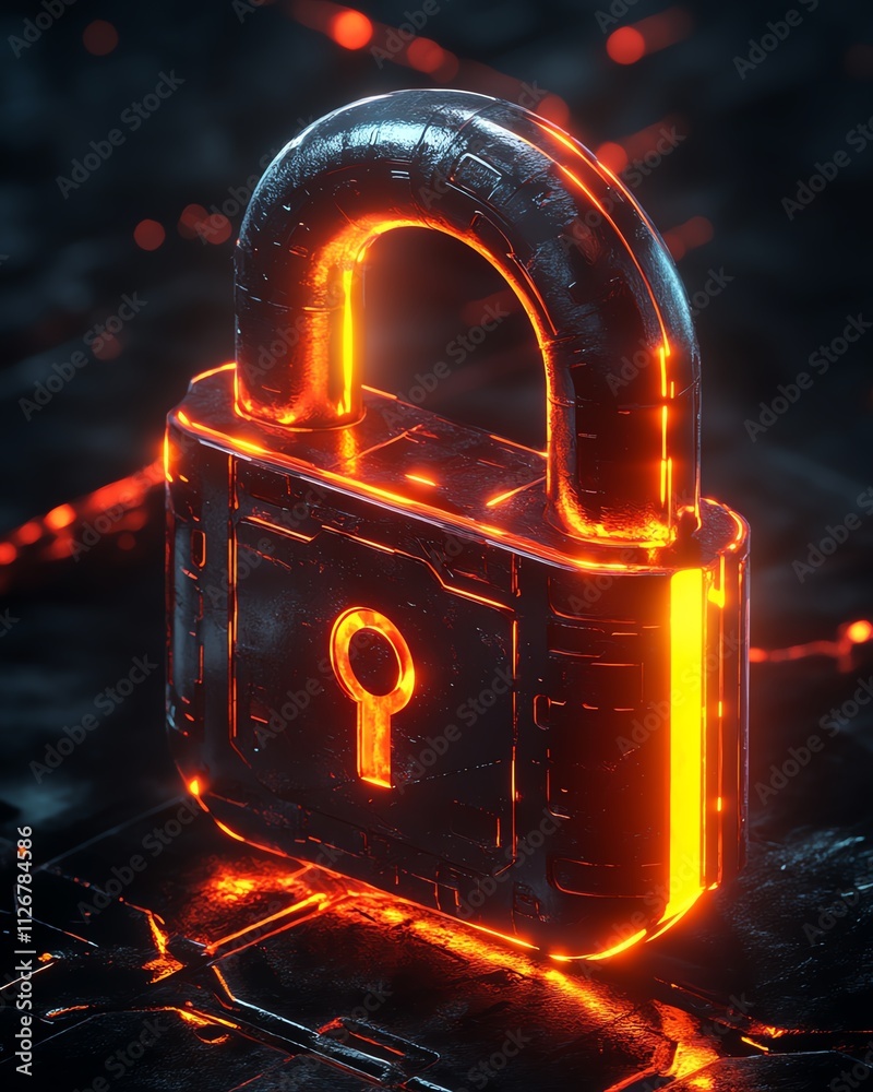 Aufkleber lock symbolizing protection and security