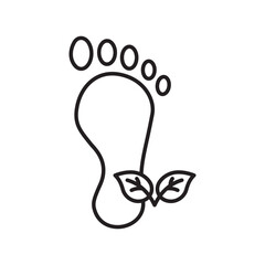 eco footprint line icon with white background vector stock illustration