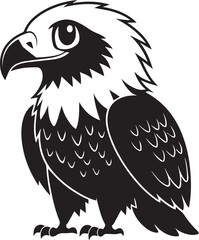 Fototapeta premium A cute kawaii eagle silhouette vector and illustration design