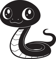 Fototapeta premium A cute kawaii Snake silhouette vector and illustration design