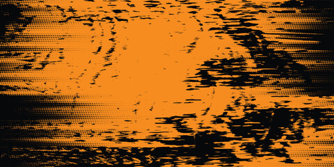 Abstract Sport Grunge Style Background. Grunge Yellow Texture In Dark Background.