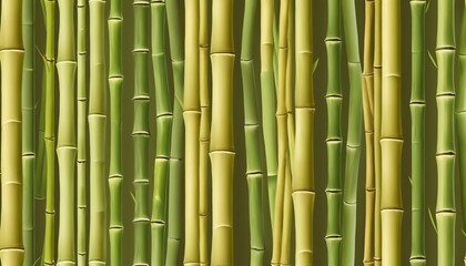 Seamless bamboo background with soft golden hues and fine lines