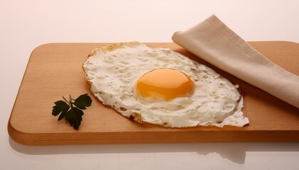 Fototapeta premium A Deliciously Cooked Fried Egg Isolated on a White Background Perfect for Breakfast, Brunch, and Culinary Presentations, Showcasing Its Golden Yolk and Tender Whites, Ideal for Food Photography.