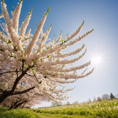 B&auml;ume -  Japanischer Kirschbaum mit leuchtenden Bl&uuml;ten