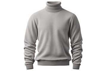Plain white turtleneck sweater for men.