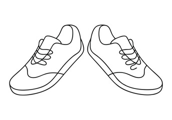 Continuous One-Line Drawing of Shoes - Minimalist Footwear Art