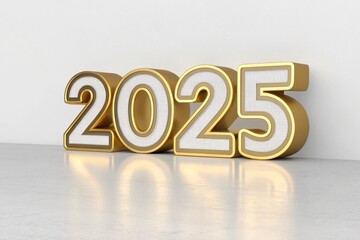 New year 2025  lettering illustration isolated 3d Isolated background.