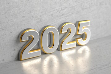 New year 2025  lettering illustration isolated 3d Isolated background.