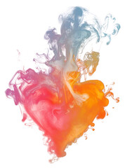Fototapeta premium PNG Heart shape with smoke background colorful abstract.