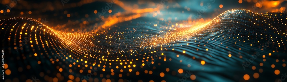 Aufkleber An abstract network of glowing interconnected nodes, symbolizing digital communication and data exchange, set in a futuristic technological environment